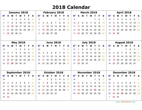 Calendar Printable For 2018