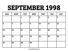 Calendar September 1998