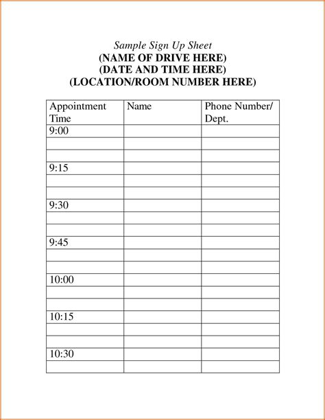Calendar Template Date And Time Sign in sheet template, Word template