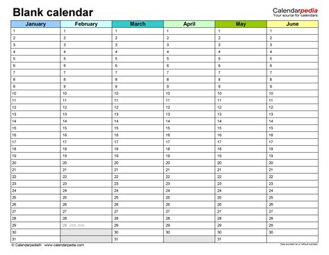 Calendar Template No Dates Free Example Calendar Printable