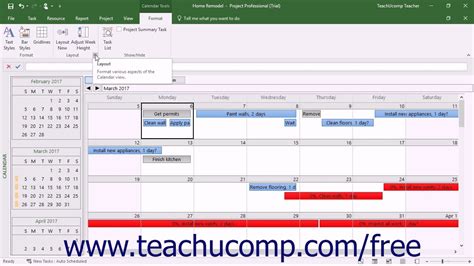 Calendar View in Microsoft Project Tutorial