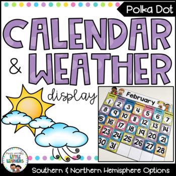 Calendar and Weather Display Polka Dot Theme Classroom calendar