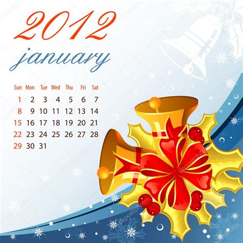 Calendar for 2012 January — Stock Vector © TAlexey 7266861