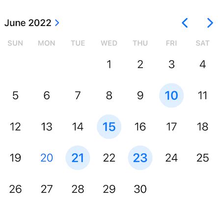 Calendar view in SwiftUI with MultiDatePicker Sarunw