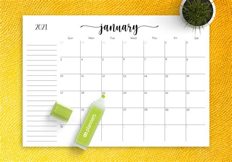 Calendar with Notes