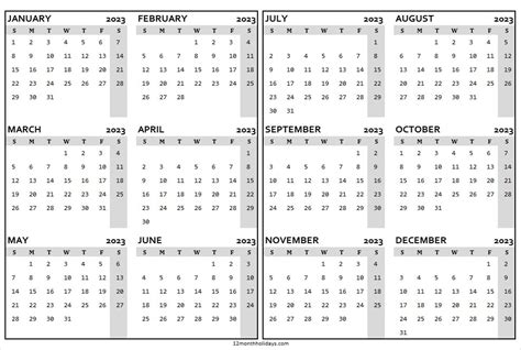 Calendar2023 horizontal and vertical