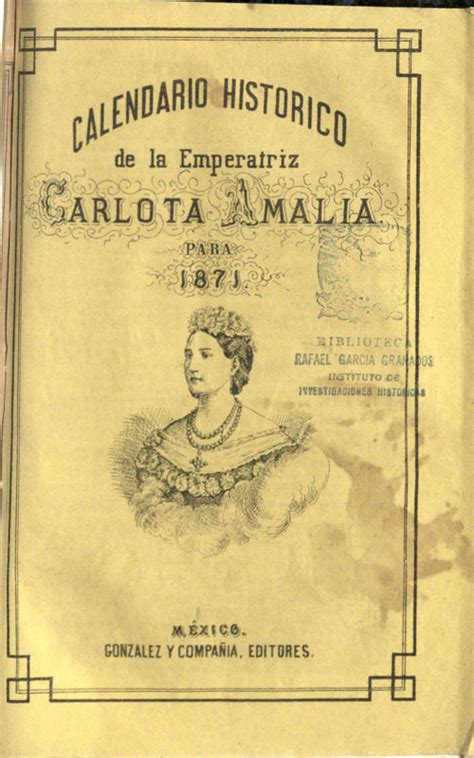 Calendario historico de la emperatriz carlota amalia para 1871. - Frederik nielsen wennerwald ('aus copenhagen in dänemark') som borger i itzehoe, hamburg og flensborg.