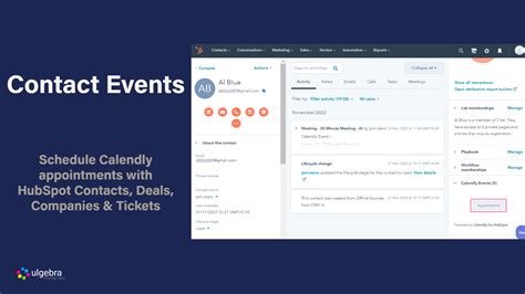 Calendly Events by Ulgebra HubSpot Integration Connect Them Today