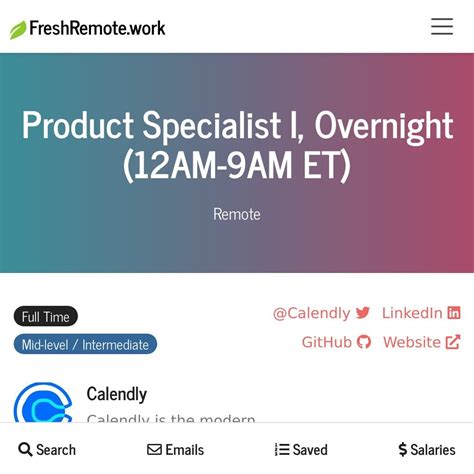 Calendly Product Specialist Overnight