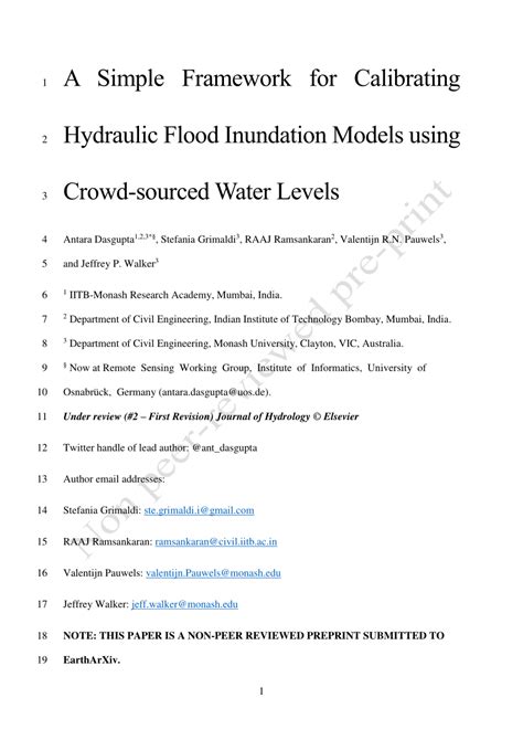 Calibration Of Uncertain Flood Inundation Models Using Remotely Sensed Water Levels
