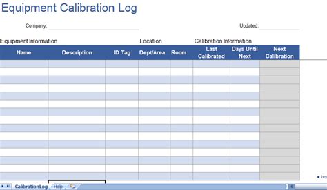 Calibration tracking spreadsheet free.  Keep track of when your equipment was last c...