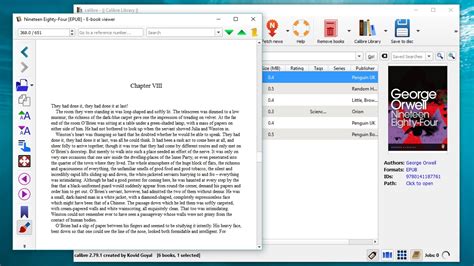 Calibre download.  Users can organize, sort, and categorize eBooks, convert between form...