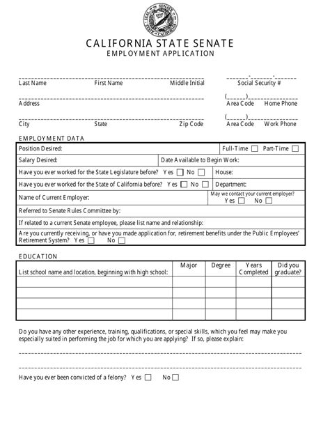 California Application Employment Guidelines