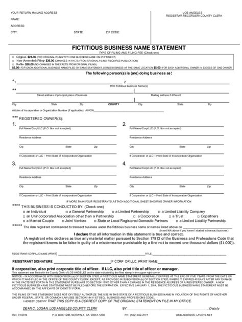 California Fictitious Name Registration & Renewal - Harbor …