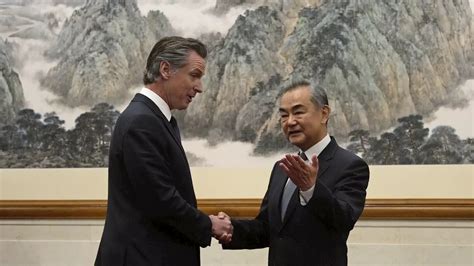 California Gov. Newsom has rare friendly exchange with China’s senior diplomat Wang Yi