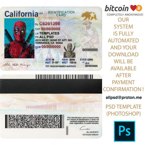 California ID Card Template ALL PSD TEMPLATES