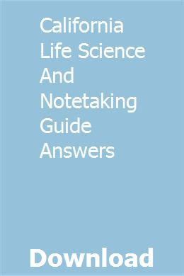 California Physical Science And Notetaking Guide Answers