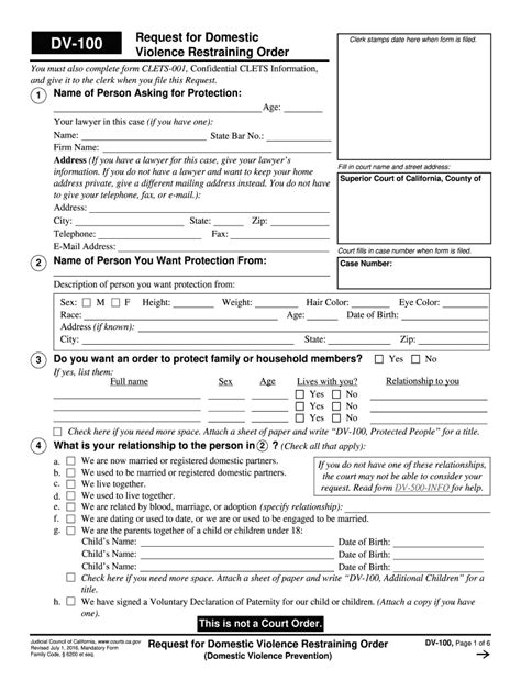 California Restraining Order Form Fill Out and Sign Printable PDF