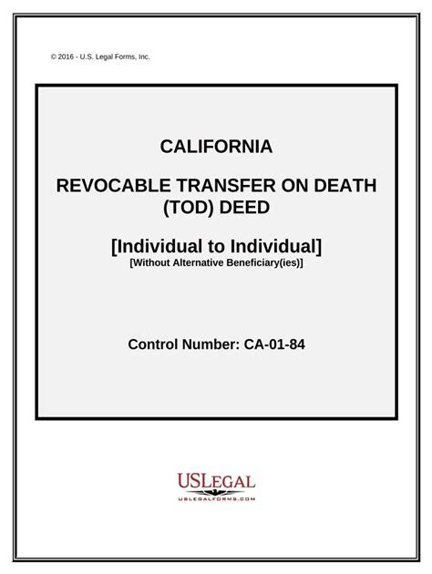 California Revocable Transfer on Death Deed Form and Guide DocHub