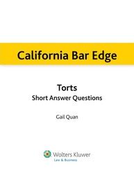 California Torts Short Answer Questions For The Bar Examtrigonometry Questions And Answers