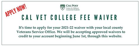 California Veteran College Fee Waiver - Center for