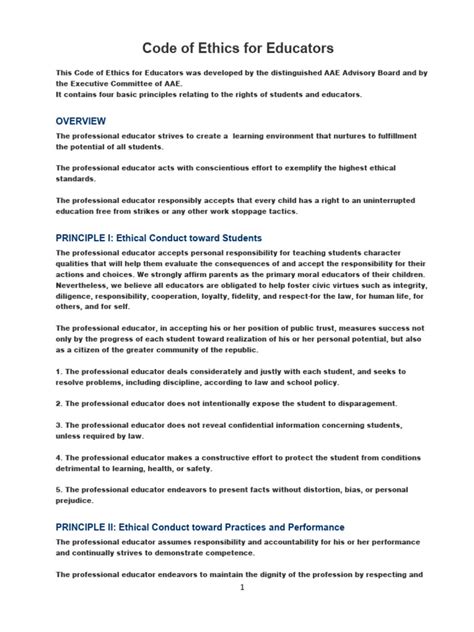 California code of ethics for educators pdf.  The document in our collection ...