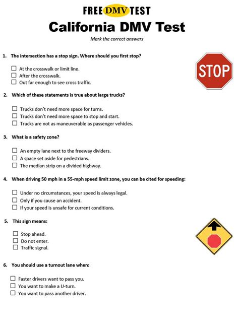 California dmv practice test en espanol. This California DMV practice test includes 36 of the most vital road signs and rules questions taken directly from the official California Driver Handbook for 2024. Use genuine questions that are very similar (often identical!) to the DMV driving permit practice test and driver's license exam to prepare for the DMV driving permit test and ... 
