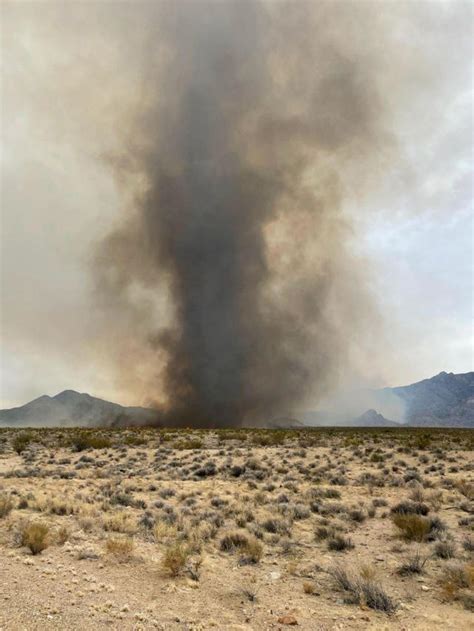 California fire crews battle 'fire whirls' in the Mojave Desert