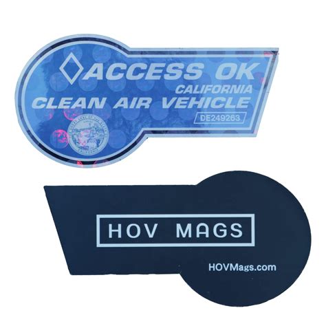 California hov lane sticker. I put my stickers on the magnets, and it was really easy to put them on there. ... Unlock the power of breezy, solo drives in HOV lanes with state-endorsed clean air programs in California, New York, and Florida. These decals let you drive alone in HOV lanes, typically reserved for cars with 2+ passengers, slashing your commute time and easing ... 