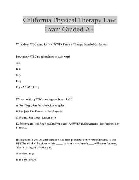California physical therapy law exam study guide. - A practical guide to using computers in language teaching by john de szendeffy.