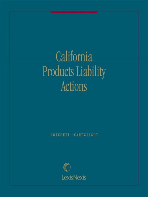 California products liability actions benders practice handbooks. - Guida allo studio dell'esame finale del calcolo del liceo.
