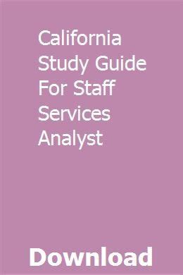 California study guide for staff services analyst. - 2003 ford f150 supercrew manuale del proprietario.