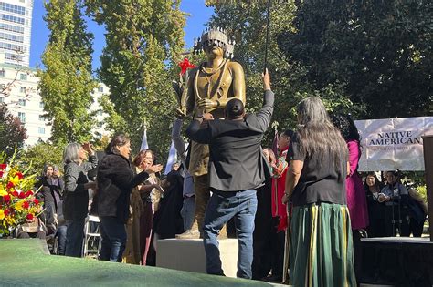 California unveils Native American monument at Capitol, replacing missionary statue toppled in 2020
