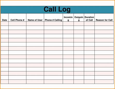 Call Tracking Excel Spreadsheet Sample Excel Templates