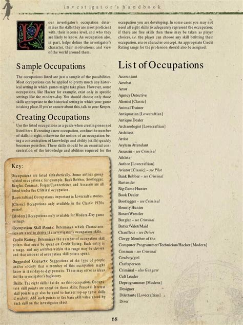 Call of cthulhu occupations 1920.  Call of Cthulhu Compendium Type to sea...