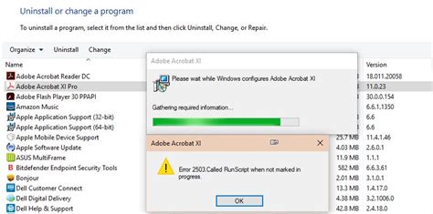 Called installfinalize when no install in progress
