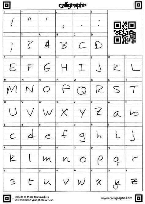 Calligraphr Font Template