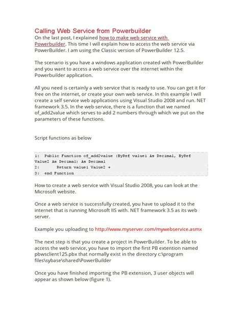 Calling Web Service From Powerbuilder PDF - Scribd