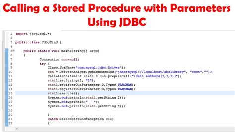 Calling a Stored Procedure with Parameters using Jdbc YouTube