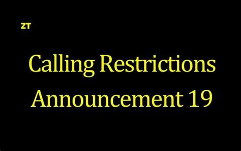 Calling restrictions announcement. Things To Know About Calling restrictions announcement. 