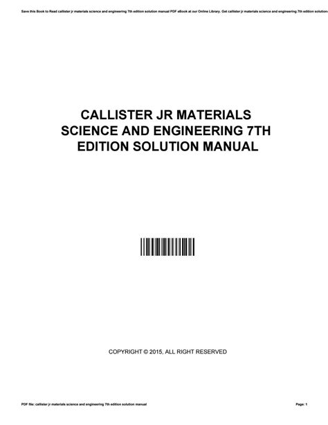 Callister material science solution manual seventh edition. - Negeri senja romano seno gumira ajidarma.