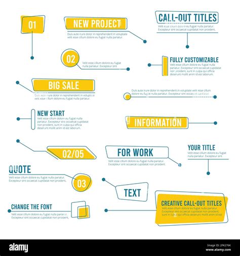 Callout Banners. Digital Labels Social Boxes Text Templates Chart