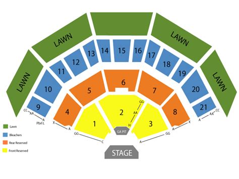 The Sound Stage & Amphitheater with Seat Numbers. The standa
