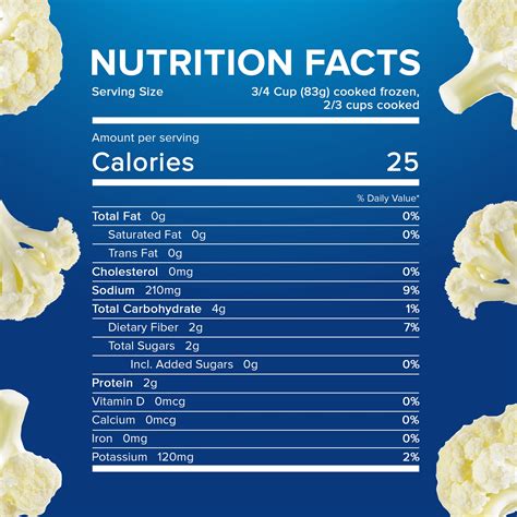 Calories in Birds Eye Riced Cauliflower, Original - Nutritional ...