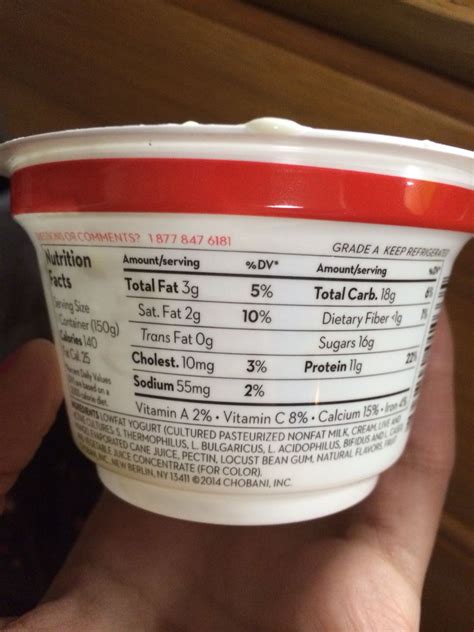 Calories in Chobani Yogurt - Calorie, Fat, Carb, Fiber, & Protein Info