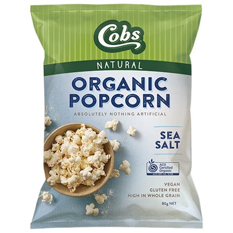 Calories in Cobs Organic Sea Salt Popcorn CalorieKing (Australia)