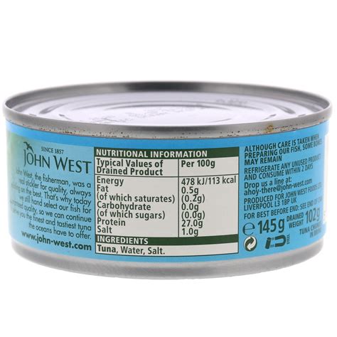 Calories in John West Tuna Chunks in Brine and Nutrition Facts