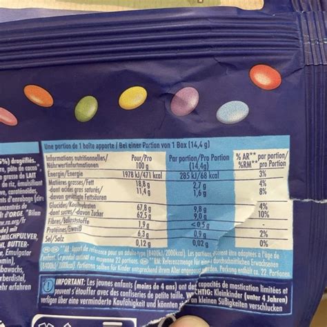 Calories in Nestle Smarties and Nutrition Facts