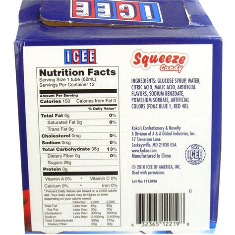 The nutritional content depends on how your beverage is made. According to the company's website, a 6 oz. cherry ICEE has 80 calories, 20 g of carbs and 10 mg of sodium. An 8 oz. Coke Slurpee from 7-Eleven has 65 calories, 18 g of carbs, 6 mg of sodium and 18 g of sugars. Novelty Flavors. 