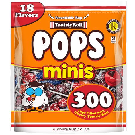 Tootsie Roll Fruit Chews Mega Mix 8 Flavors- 4 Pounds of Soft Fruity Rainbow Candy - 5 Classic Flavors Plus 3 BONUS - Peanut and Gluten Free (275 Pieces) Packaging May Vary 5,153. $20.22 $ 20. 22. Next page. Product Description . Tootsie Rolls Frooties Grape Candy (360 Count), 38.8oz.. 